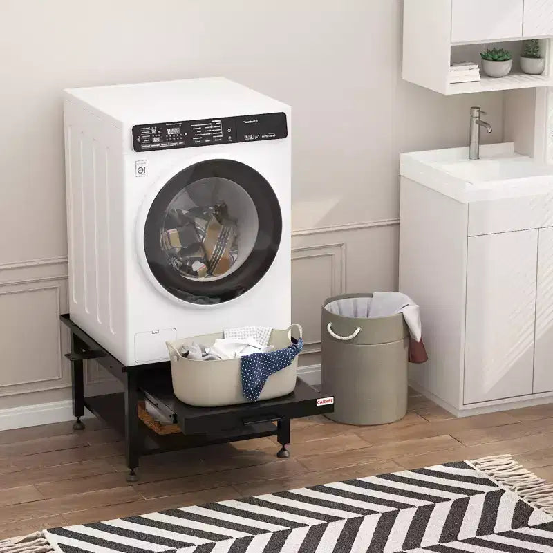 Support de piédestal robuste COZONY pour laveuse/sécheuse avec panier coulissant, patins anti-vibration réglables, capacité de 450 kg