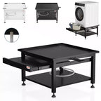 COZONY Heavy Duty Laundry Pedestal Stand with Pull-Out Basket, Adjustable Anti-Vibration Pads, 1000 lbs Capacity for Washer Dryer