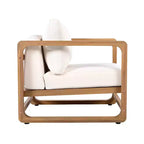 Christopher Knight Home Honora, ensemble de 2 fauteuils de patio surdimensionnés en bois d'acacia avec coussins et table en béton léger