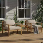 Christopher Knight Home Ananya Modern Patio Acacia Wood Seating Set with Slatted Side Table