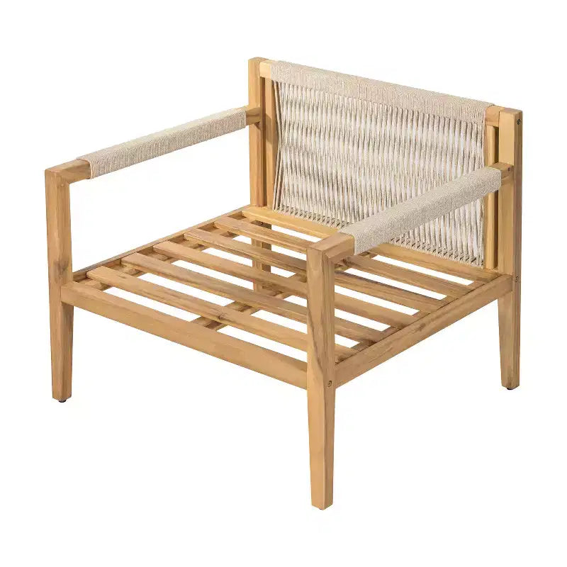 Christopher Knight Home Asha Modern Patio Acacia Wood Seating Set with Slatted Side Table