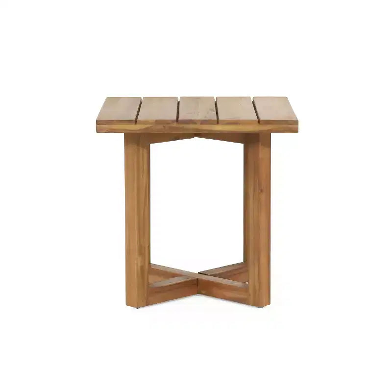 Christopher Knight Home Asha Modern Patio Acacia Wood Seating Set with Slatted Side Table