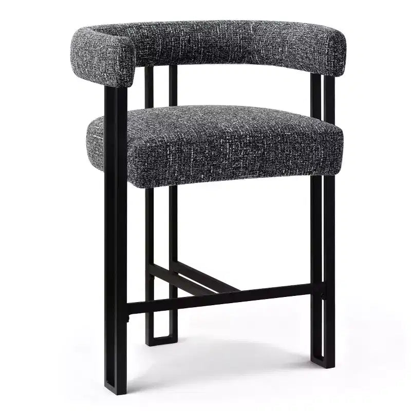Modern 24 Counter Height Bar Stools Set of 8, Curved Back and Armrests, Fabric Upholstered Counter Stools for Kitchen Island or Bar-Panipeachy