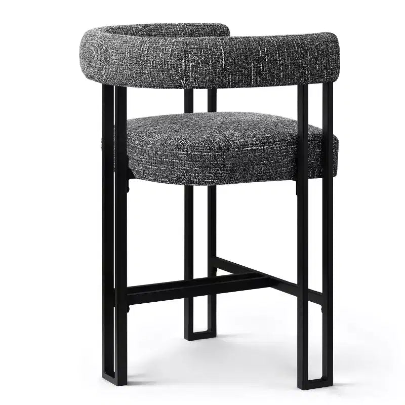 Modern 24 Counter Height Bar Stools Set of 8, Curved Back and Armrests, Fabric Upholstered Counter Stools for Kitchen Island or Bar-Panipeachy