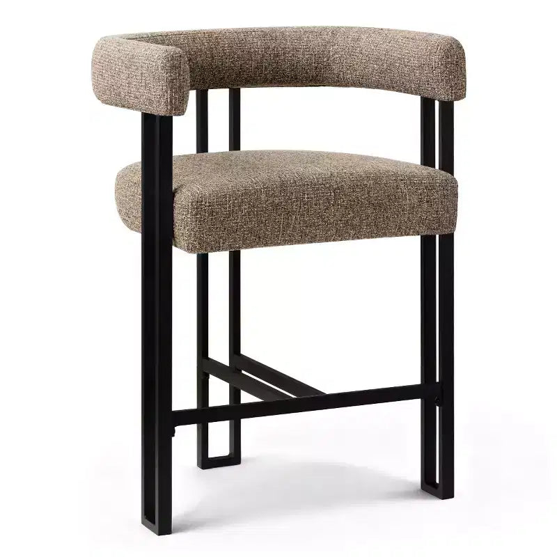 Modern 24 Counter Height Bar Stools Set of 8, Curved Back and Armrests, Fabric Upholstered Counter Stools for Kitchen Island or Bar-Panipeachy