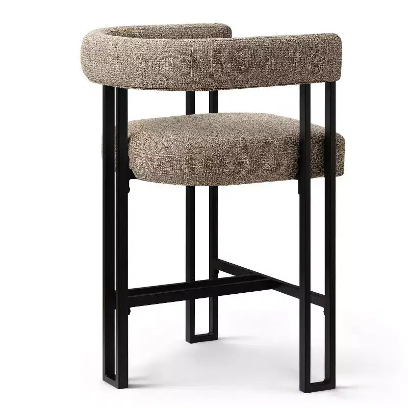 Modern 24 Counter Height Bar Stools Set of 8, Curved Back and Armrests, Fabric Upholstered Counter Stools for Kitchen Island or Bar-Panipeachy