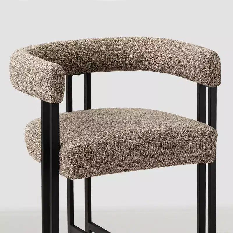 Modern 24 Counter Height Bar Stools Set of 8, Curved Back and Armrests, Fabric Upholstered Counter Stools for Kitchen Island or Bar-Panipeachy
