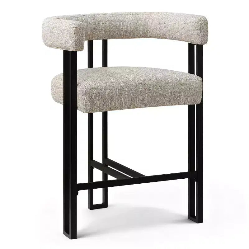 Modern 24 Counter Height Bar Stools Set of 8, Curved Back and Armrests, Fabric Upholstered Counter Stools for Kitchen Island or Bar-Panipeachy