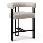 Modern 24 Counter Height Bar Stools Set of 8, Curved Back and Armrests, Fabric Upholstered Counter Stools for Kitchen Island or Bar-Panipeachy