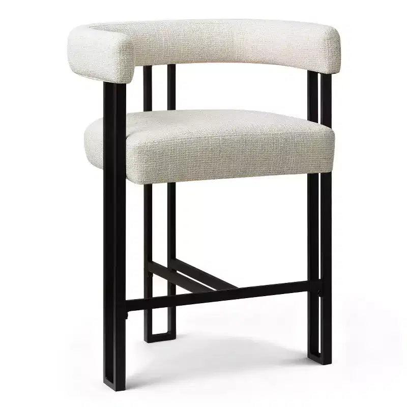Modern 24 Counter Height Bar Stools Set of 8, Curved Back and Armrests, Fabric Upholstered Counter Stools for Kitchen Island or Bar-Panipeachy