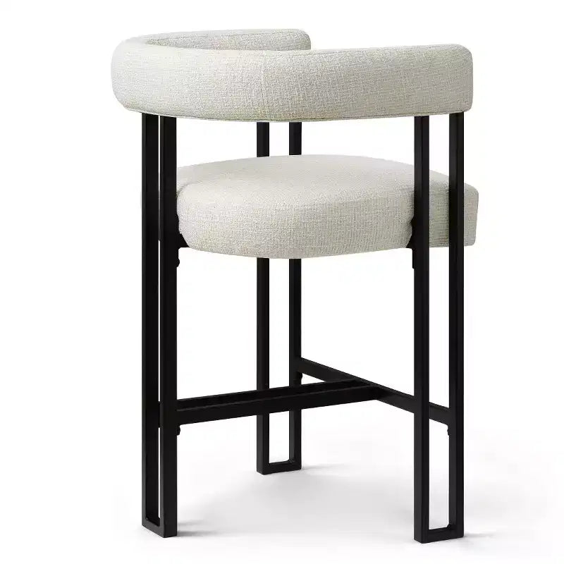 Modern 24 Counter Height Bar Stools Set of 8, Curved Back and Armrests, Fabric Upholstered Counter Stools for Kitchen Island or Bar-Panipeachy