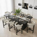 Modern 24 Counter Height Bar Stools Set of 8, Curved Back and Armrests, Fabric Upholstered Counter Stools for Kitchen Island or Bar-Panipeachy