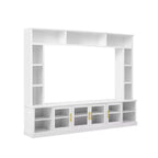 Meuble TV moderne Kaisen de GDFStudio avec étagères et porte en verre trempé