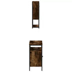 vidaXL Ensemble de meubles de salle de bain avec étagère 2 pcs Bois d'ingénierie Ensembles Rangement