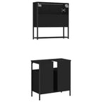 vidaXL Ensemble de meubles de salle de bain avec étagère 2 pcs Bois d'ingénierie Ensembles Rangement