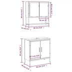 vidaXL Ensemble de meubles de salle de bain avec étagère 2 pcs Bois d'ingénierie Meuble sous-lavabo