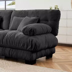 MAYEERTY 3 Seater Sectional Sofa Modular Deep Seat Couch for Living Room Gray