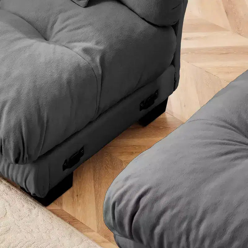 MAYEERTY 3 Seater Sectional Sofa Modular Deep Seat Couch for Living Room Gray