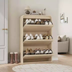 Wooden Shoe Cabinet with 3 Flip Drawers and Adjustable Shelf, Hidden Shoe Storage for Entryway, Hallway, and Living Room