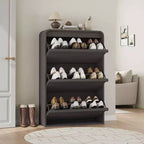 Wooden Shoe Cabinet with 3 Flip Drawers and Adjustable Shelf, Hidden Shoe Storage for Entryway, Hallway, and Living Room