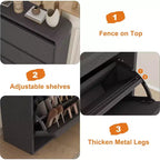 Wooden Shoe Cabinet with 3 Flip Drawers and Adjustable Shelf, Hidden Shoe Storage for Entryway, Hallway, and Living Room