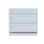 CASAINC 36 W x 34.5 H x 24 D Shaker Base Kitchen Cabinet with 3 Drawers, Solid Wood Frame, Water-Based Low-VOC Paint, Soft-Close, RTA, Dove Gray