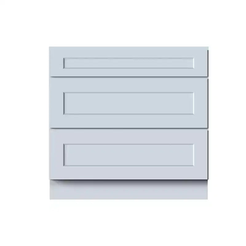 CASAINC 36 W x 34.5 H x 24 D Shaker Base Kitchen Cabinet with 3 Drawers, Solid Wood Frame, Water-Based Low-VOC Paint, Soft-Close, RTA, Dove Gray