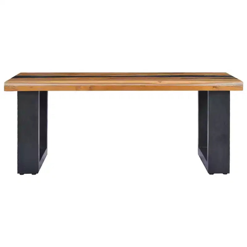 vidaXL Table Basse Bois de teck multicolore, Bois de manguier, Résine
