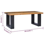 vidaXL Table Basse Bois de teck multicolore, Bois de manguier, Résine