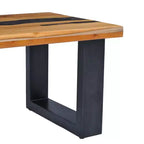 vidaXL Table Basse Bois de teck multicolore, Bois de manguier, Résine