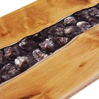 vidaXL Table Basse Bois de teck multicolore, Bois de manguier, Résine