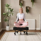 TYBOATLE Chaise de Bureau Croisée avec Ottomane, Chaise de Méditation Pivotante sans Accoudoirs, Chaise Large Croisée pour Bureau à Domicile et Coiffeuse