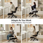 TYBOATLE Chaise de Bureau Croisée avec Ottomane, Chaise de Méditation Pivotante sans Accoudoirs, Chaise Large Croisée pour Bureau à Domicile et Coiffeuse