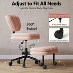 TYBOATLE Chaise de Bureau Croisée avec Ottomane, Chaise de Méditation Pivotante sans Accoudoirs, Chaise Large Croisée pour Bureau à Domicile et Coiffeuse