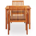 vidaXL Ensemble de salle à manger d'extérieur 3 pièces en bois d'acacia massif avec coussins