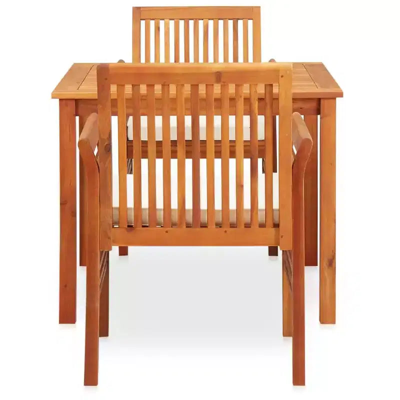 vidaXL Ensemble de salle à manger d'extérieur 3 pièces en bois d'acacia massif avec coussins