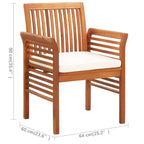 vidaXL Ensemble de salle à manger d'extérieur 3 pièces en bois d'acacia massif avec coussins