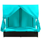 Whisen Bain de Soleil Canapé-Lit en Rotin avec Coussins et Assises Réglables