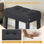 Costway 3 PCS Bar Table Set w/ Charging Station Modern Counter Height Breakfast Table