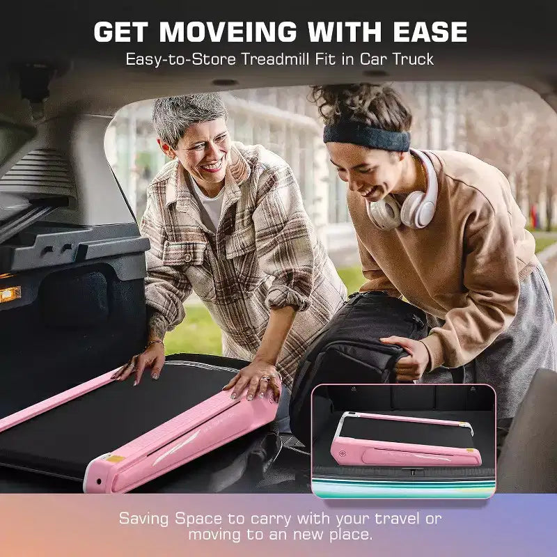 KRISRATE Walking Pad, 2 in 1 Under Desk Treadmill for Home Office, 2.5 HP Mini Compact Walking Treadmill, Installation-Free, Unique Lighting Design