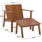 Ensemble de patio fauteuil et pouf Fallon - Intérieur/Extérieur - PAT7333 - Naturel - Safavieh
