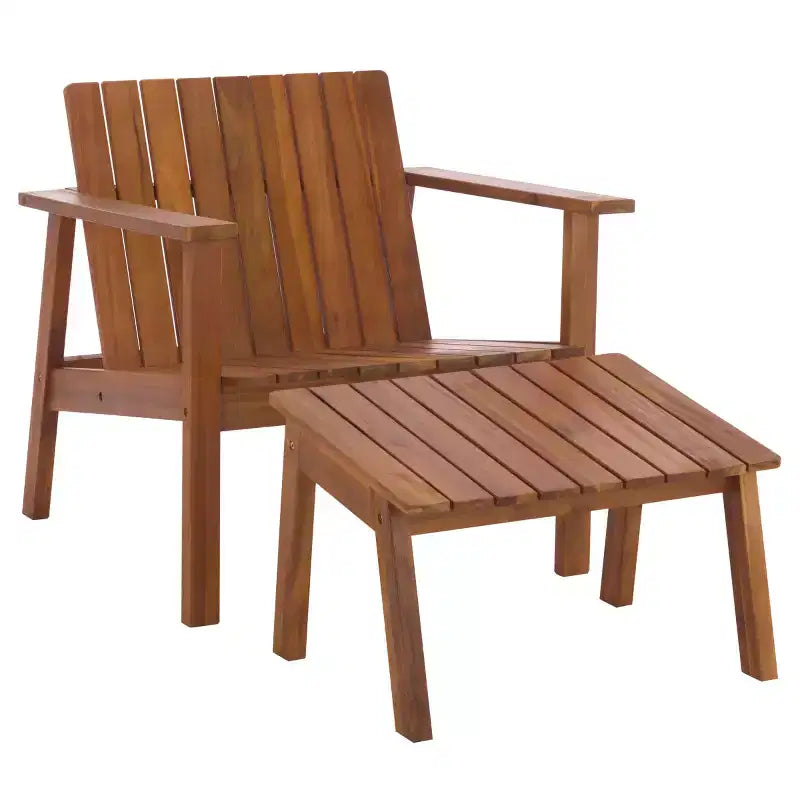Ensemble de patio fauteuil et pouf Fallon - Intérieur/Extérieur - PAT7333 - Naturel - Safavieh