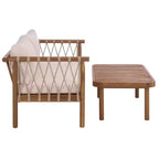 Sabrina Bench & Table Patio Set - Indoor/Outdoor - PAT6810 - Teak Brown/Cream - Safavieh
