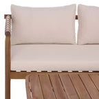 Sabrina Bench & Table Patio Set - Indoor/Outdoor - PAT6810 - Teak Brown/Cream - Safavieh