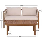 Sabrina Bench & Table Patio Set - Indoor/Outdoor - PAT6810 - Teak Brown/Cream - Safavieh