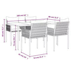 vidaXL Garden Dining Set with Cushions, Poly Rattan and Steel