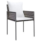 vidaXL Garden Dining Set with Cushions, Poly Rattan and Steel