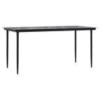 vidaXL Garden Dining Set with Cushions, Poly Rattan and Steel
