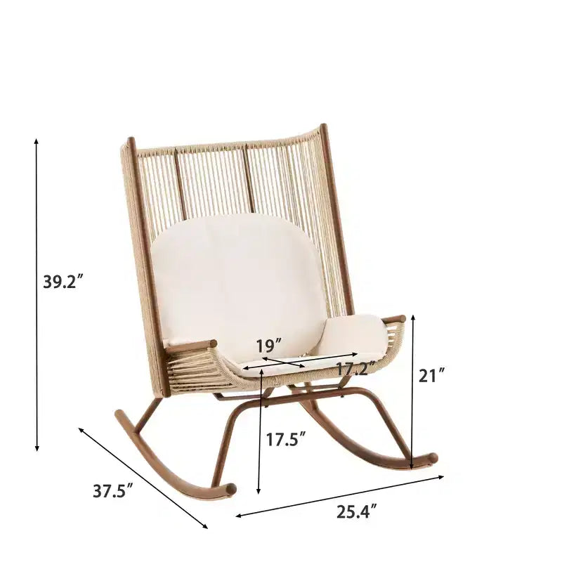 Christopher Knight Home Tanvi Farmhouse 3 Piece Patio Dining Set with Lightweight Concrete Table and Iron Rocking Chairs