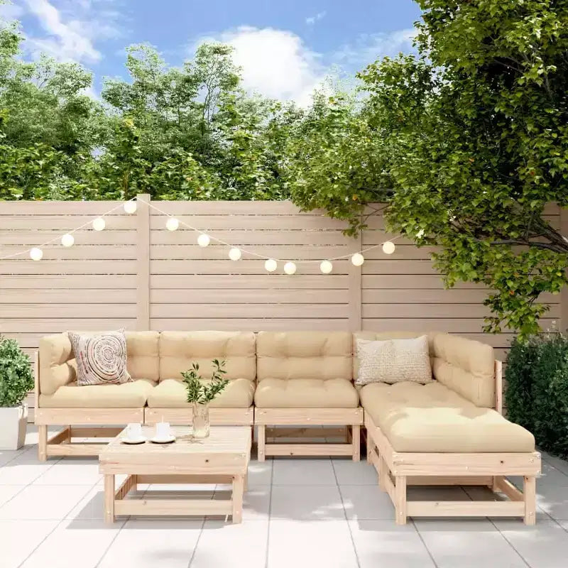 vidaXL Salon de jardin avec coussins et construction robuste en bois de pin